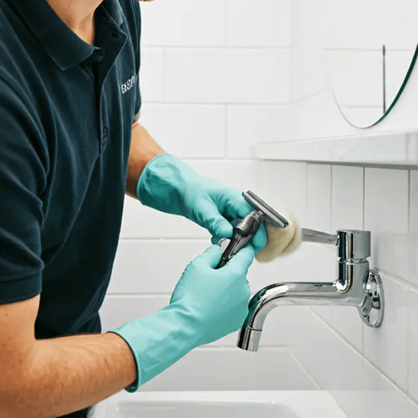 Cleaner sanitizing bathroom tapware